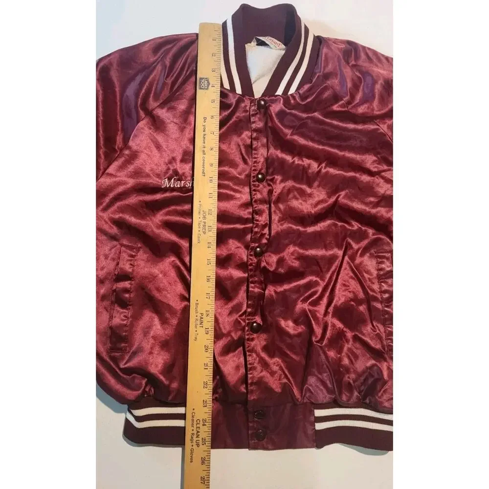 Marshall Bomber Jacket Satin 70s 80s Retro Rock Band